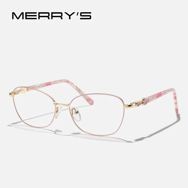 MERRYS DESIGN Women Classic Retro Glasses Frame Oval Fashion Glasses Myopia Prescription Eyeglasses Heart Shape Legs S2717
