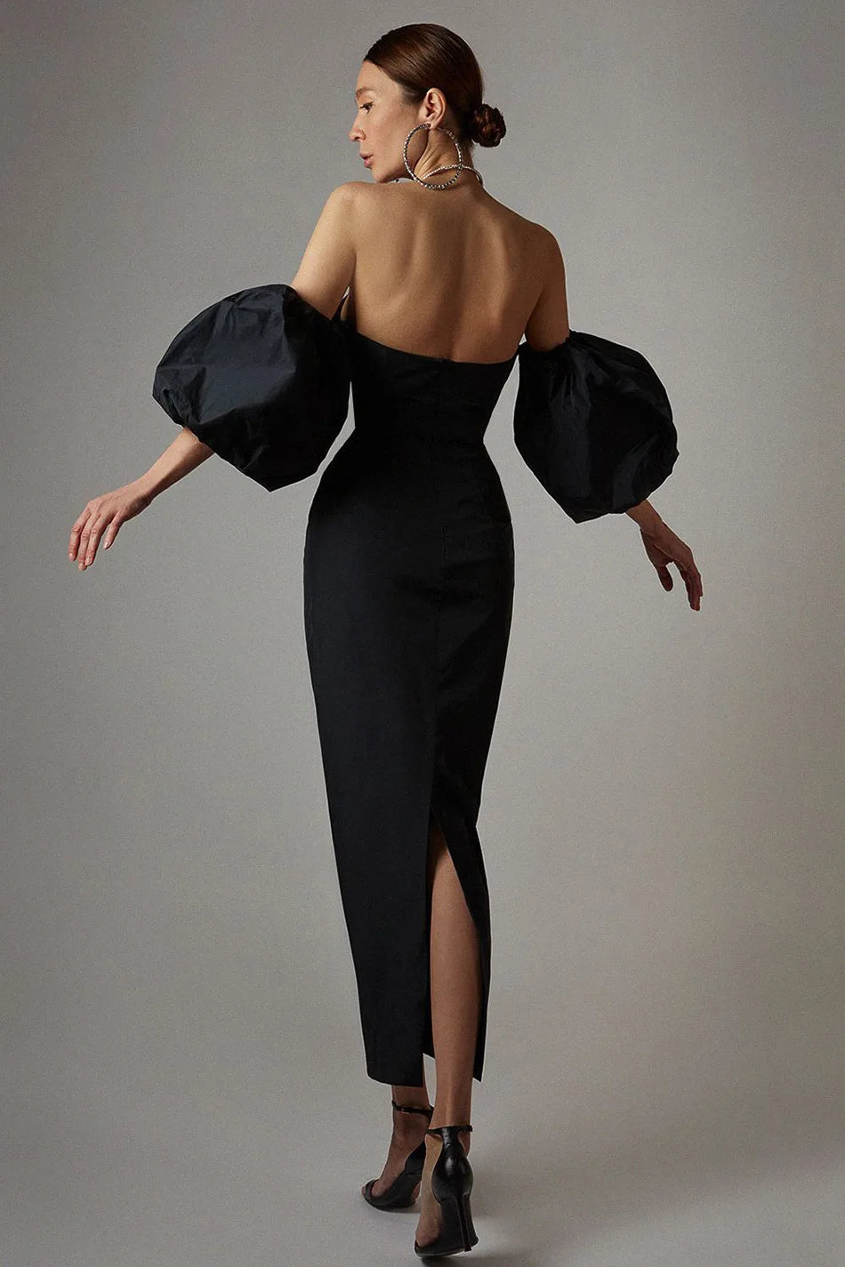 2022 New Women Fashion Off Shoulder Black Dress Sexy Lantern Sleeve Pink Club Celebrity Evening Designer Elegant Party Dresses