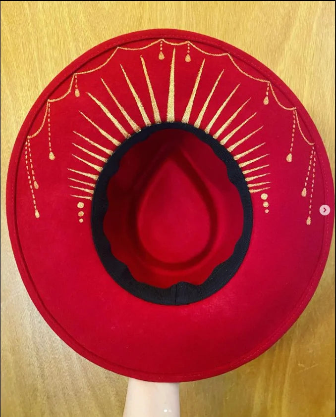 Hand-painted Fedora Hat Men's and Women's Hat Panama Spring Autumn Ribbon Suede Fedora Hat Wide Brim Jazz Cap 2023