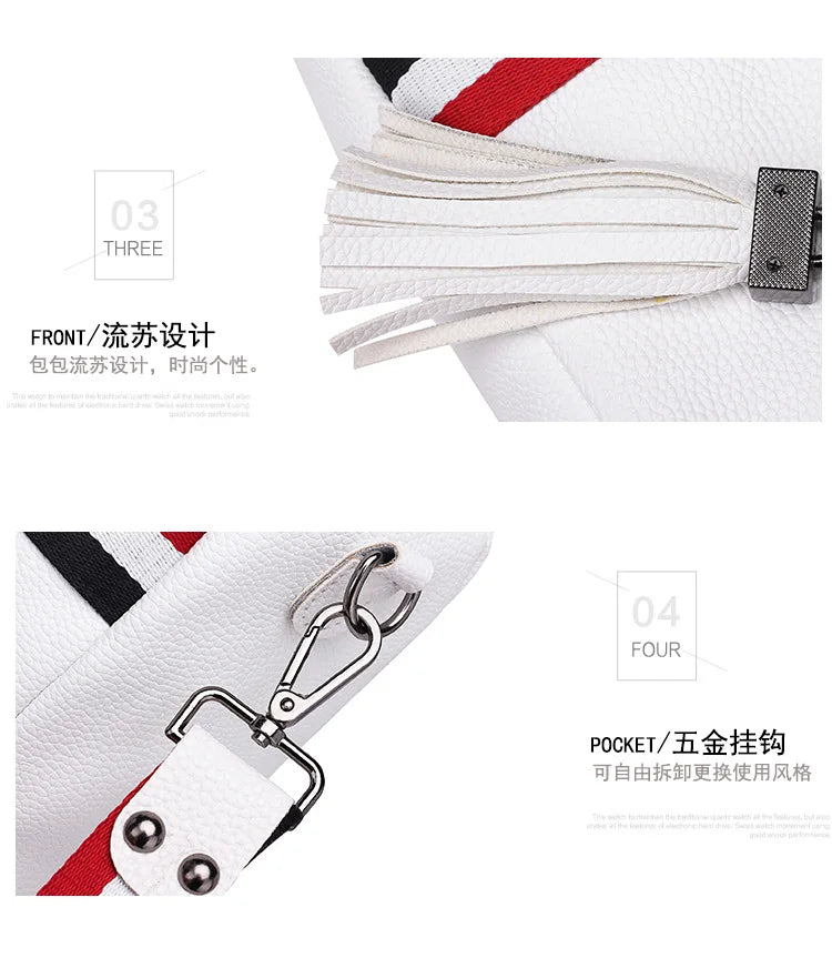 WHITE BLACK Bags For Women  New Fashion Zipper Ladies Backpack PU Leather School Bag Crossbody shoulder bag for you