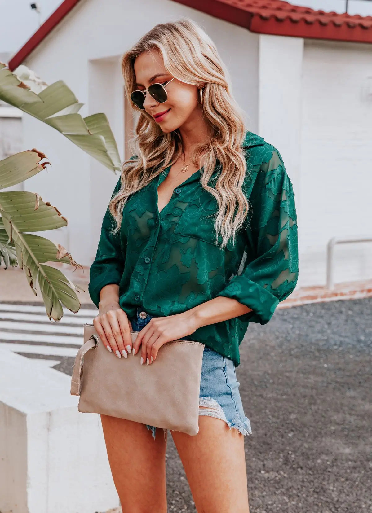 Elegant Long Sleeve Lapel Lace Blouse Office Lady Spring Summer Hollow Out Jacquard Loose Shirt Oversized Tops Luxury Chic Tunic