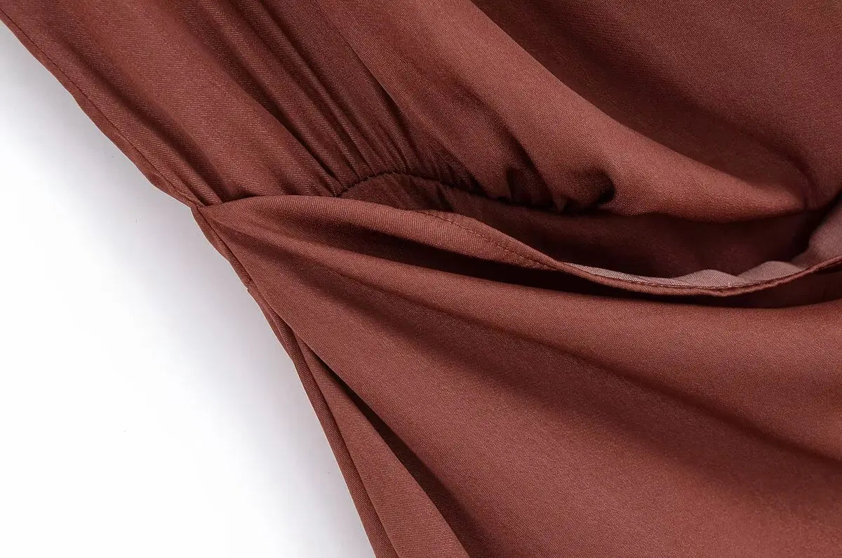 MYST&ZA2025 new summer women's clothing casual fashion comfortable slim sexy inlaid backless midi halter neck short dress