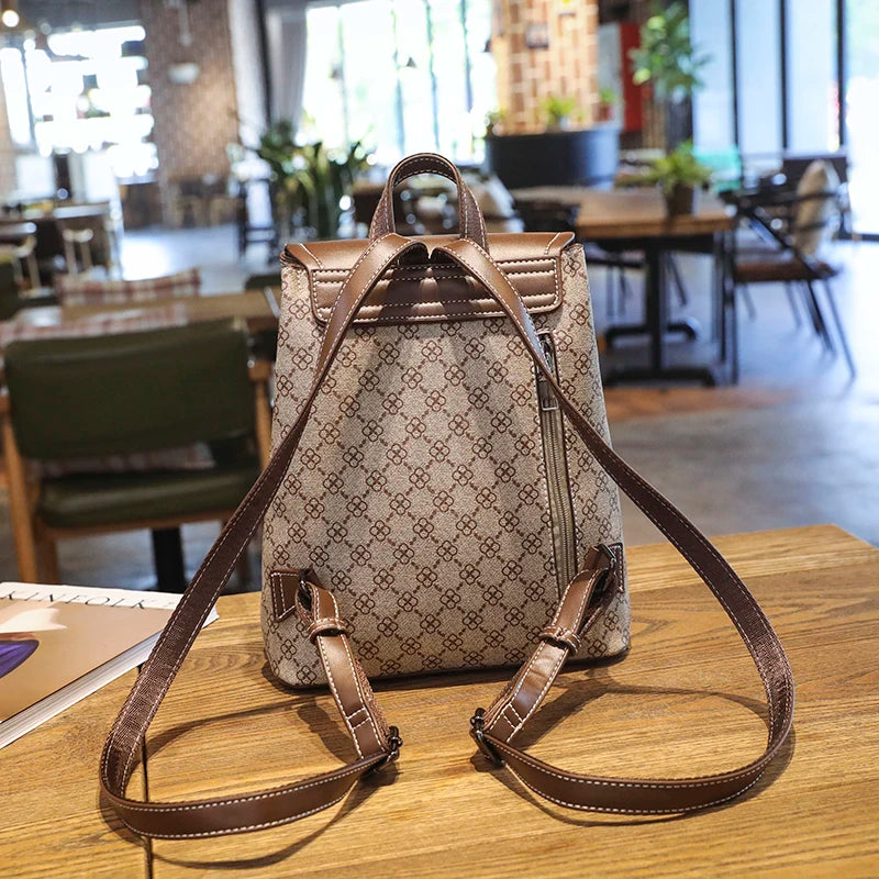 Backpack For Women 2023 New Business Work Shopping Casual Designer Elegant High Capacity Preppy Pu Leather  Waterproof Back Bag
