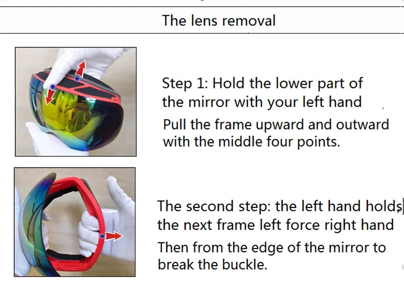 Outdoor new double layer anti-fog ski goggles snow skis glasses snowmobile glasses outdoor sports skiing