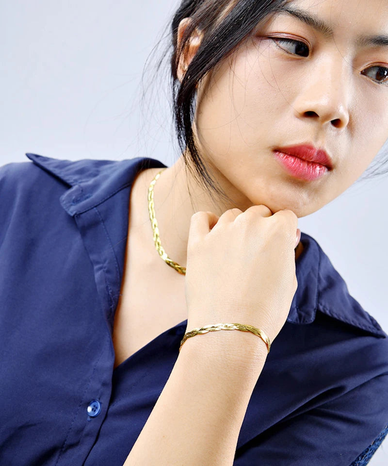 MIQIAO Genuine 925 Sterling Silver Italian Bracelets Jewelry For Women Three Color Threads Woven Gift Party Hand Bracelets