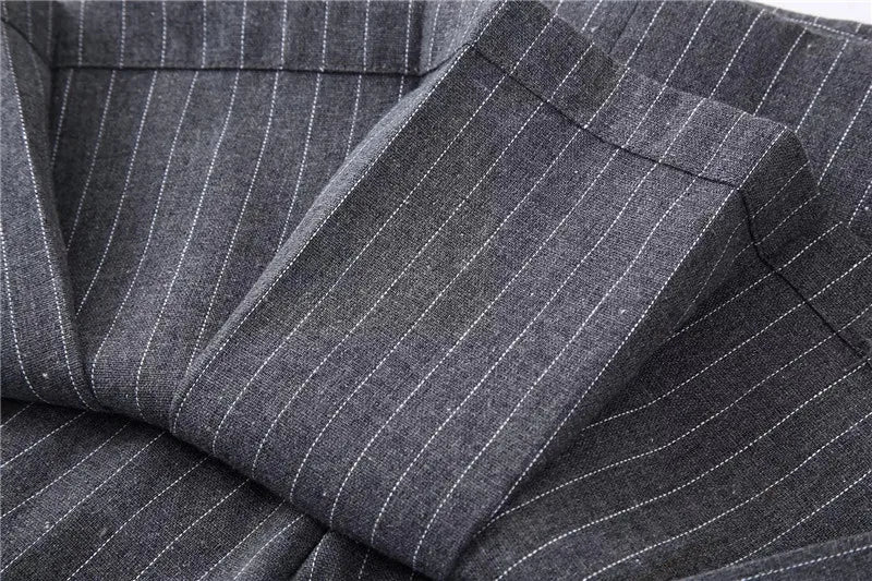 MUJER Women's Shorts Skirts High Waist Pleated Skirt Shorts Women Striped Bermuda Shorts Woman Fashion Casual Mini Shorts Women