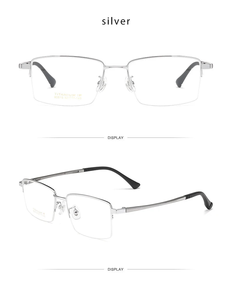 Pure Titanium Glasses Frame Men Square Eyewear Male Classic Full Optical Prescription Eyeglasses Frames Gafas Oculos N80015N