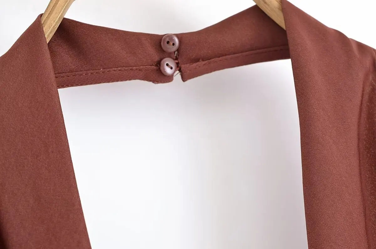 MYST&ZA2025 new summer women's clothing casual fashion comfortable slim sexy inlaid backless midi halter neck short dress