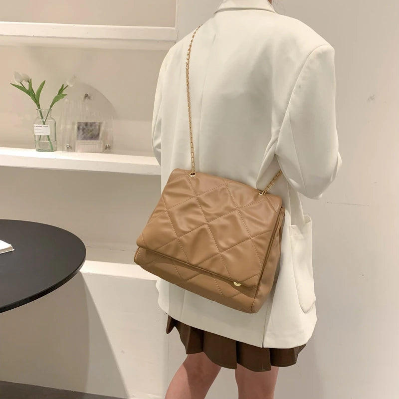 Small Bag For Women Pu Leather Chain Quilted Handbag Designer Shoulder Bags Small Bags For Women Purses Fashion Leather Lightwei