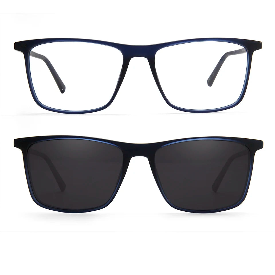 TR90 Magnet Men Optical Glasses Frame Magnetic Clip On Polarized Sunglasses Men'S Square Eyewear Spectacle Eyeglasses Frames