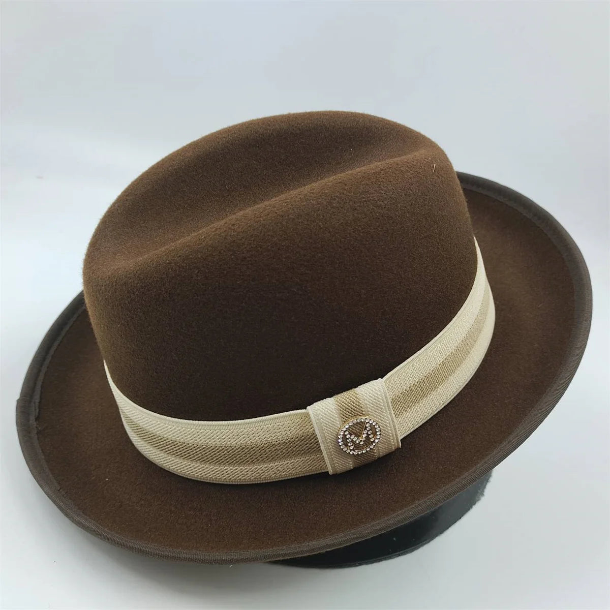 2024 New Fashion Women Men's Fedora Church Roll Up Brim Homburg Jazz Hat Feather Hat Lady Gentleman Gambler Panama Trilby Hat