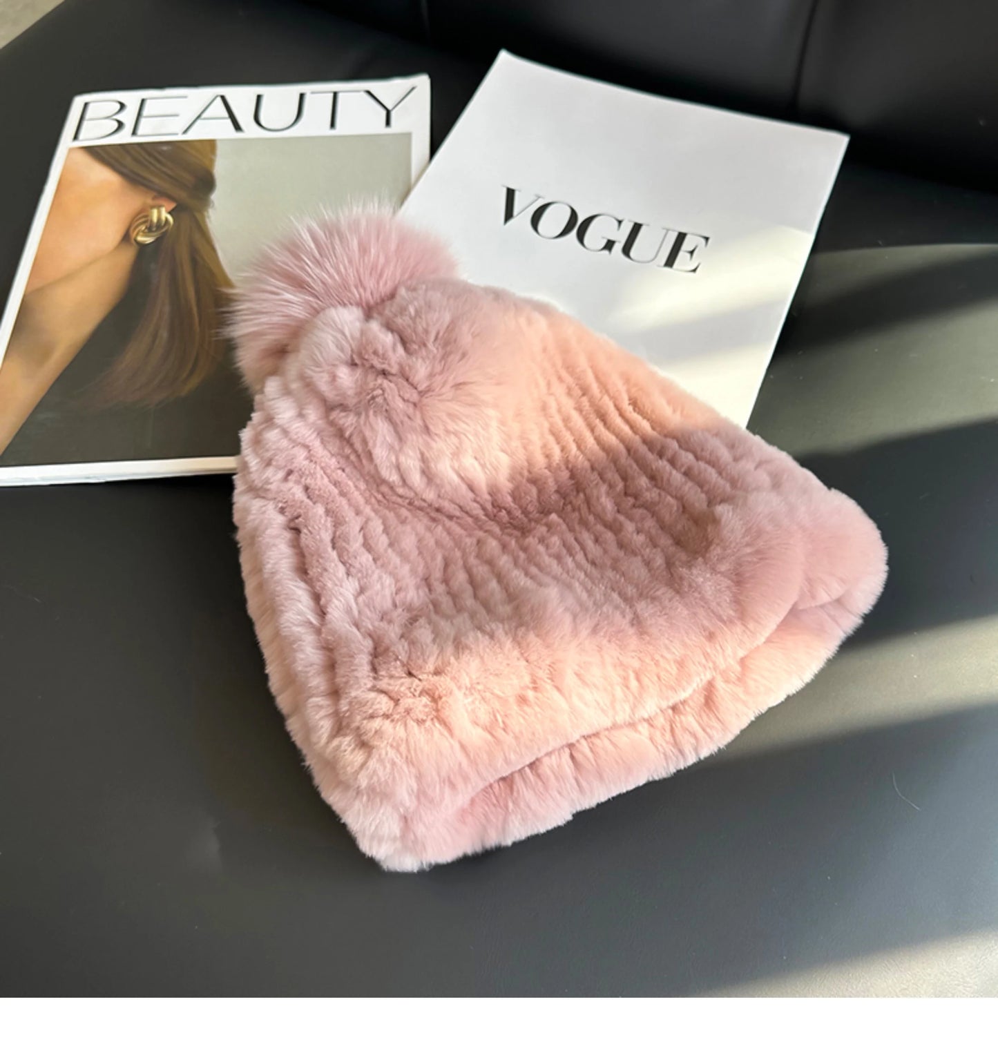 Real Rex Rabbit Fur Hat For Women Winter Thickened Fur Hat Warm Ear Protection Hat Hand Knitted Fur Hat Outdoor Natural Fur Hats
