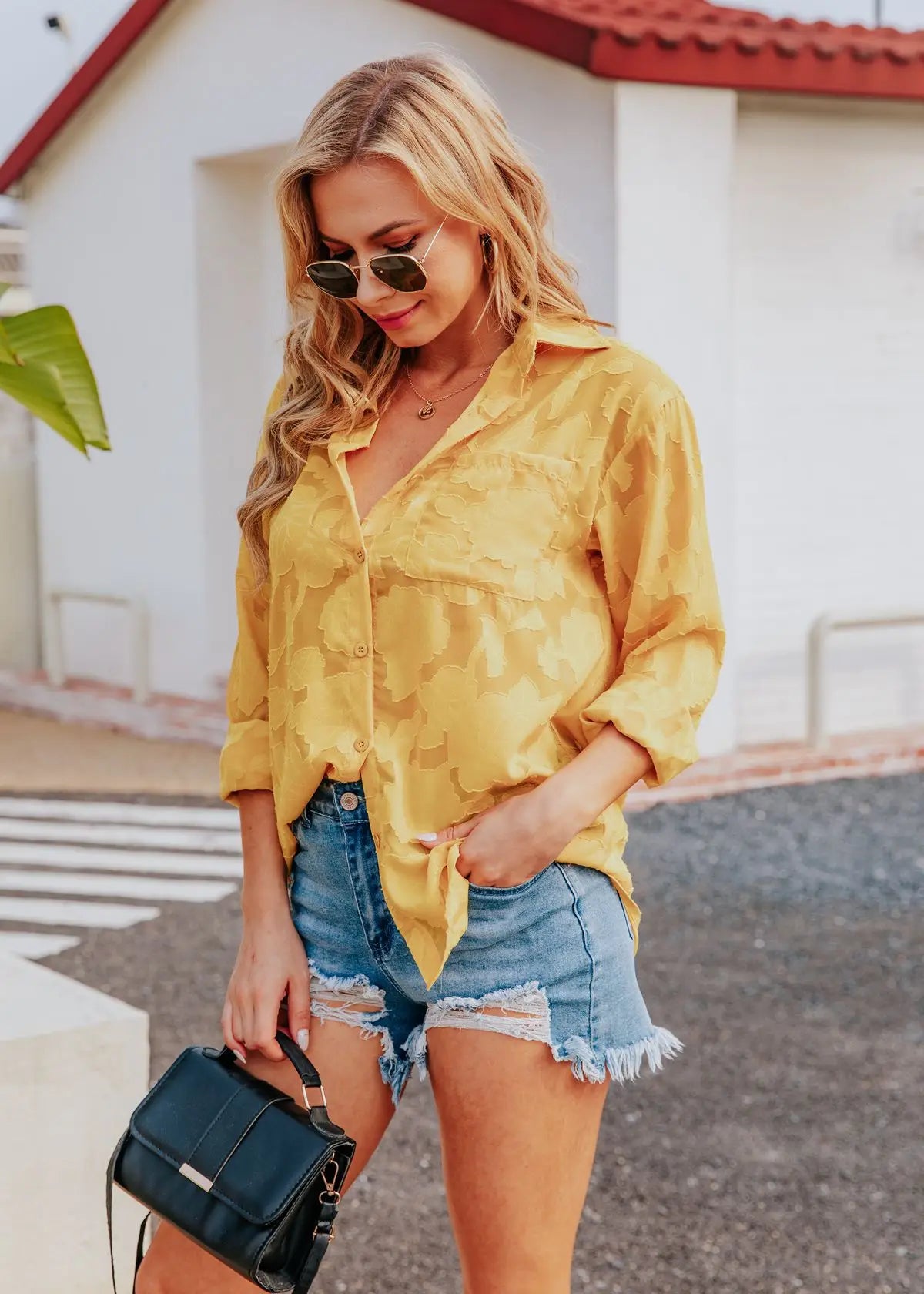 Elegant Long Sleeve Lapel Lace Blouse Office Lady Spring Summer Hollow Out Jacquard Loose Shirt Oversized Tops Luxury Chic Tunic