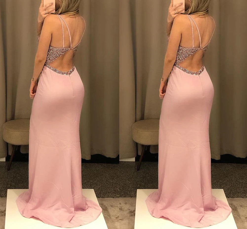 Deep V-neck Backless Dress Women 2023 New Cocktail Party Dresses Backless Summer Maxi Long Bodycon Dress Elegant Dress