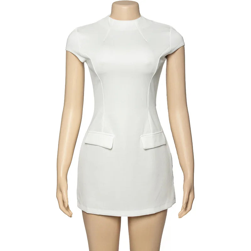 2025 Women‘s Sexy Slim Fit Hollow Mini Dress Spring New Y2K Sleeveless A- LINE Black Dress High Street Commute Elegant Dresses