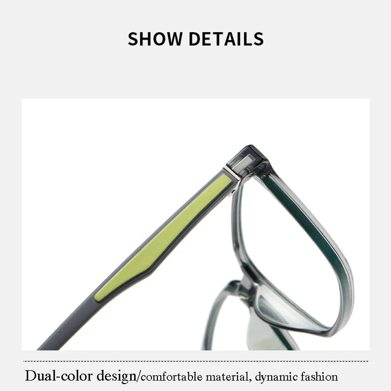 New Blue Light Blocking Glasses Frame Optical Prescription Eyewear Fashion Men and Women Full Rim TR-90 Plastic Flexible Specs