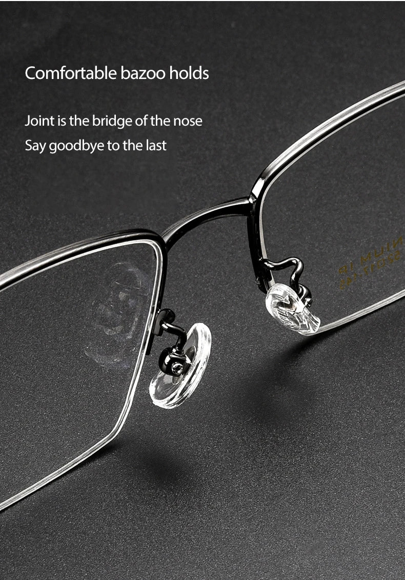 Pure Titanium Glasses Frame Men Square Eyewear Male Classic Full Optical Prescription Eyeglasses Frames Gafas Oculos N80015N