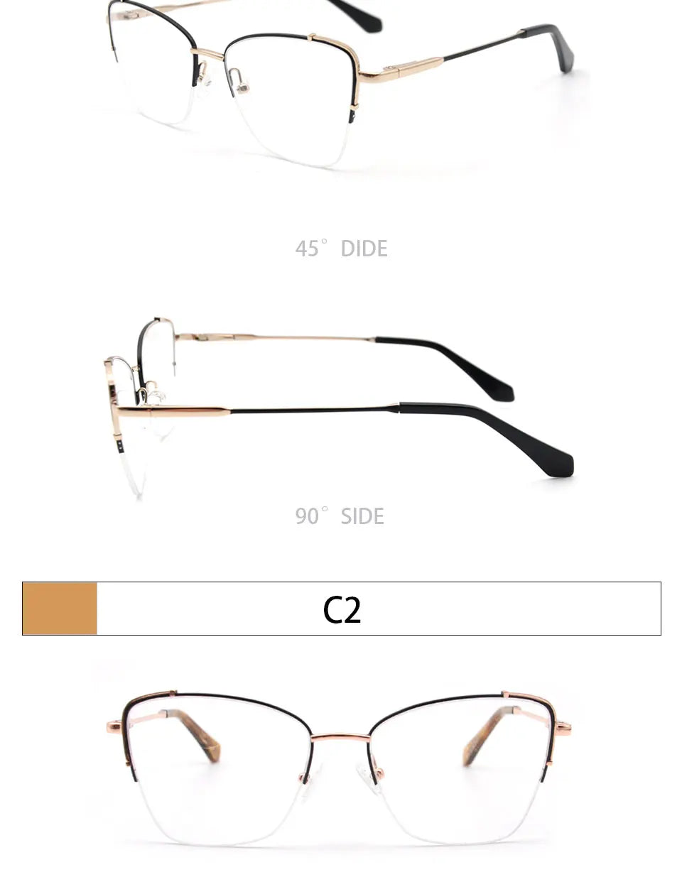 KANDREA Metal Glasses Frame Women Fashion Retro Square Myopia Optical Prescription Eyeglasses Female Spectacle Eyewear TL6322