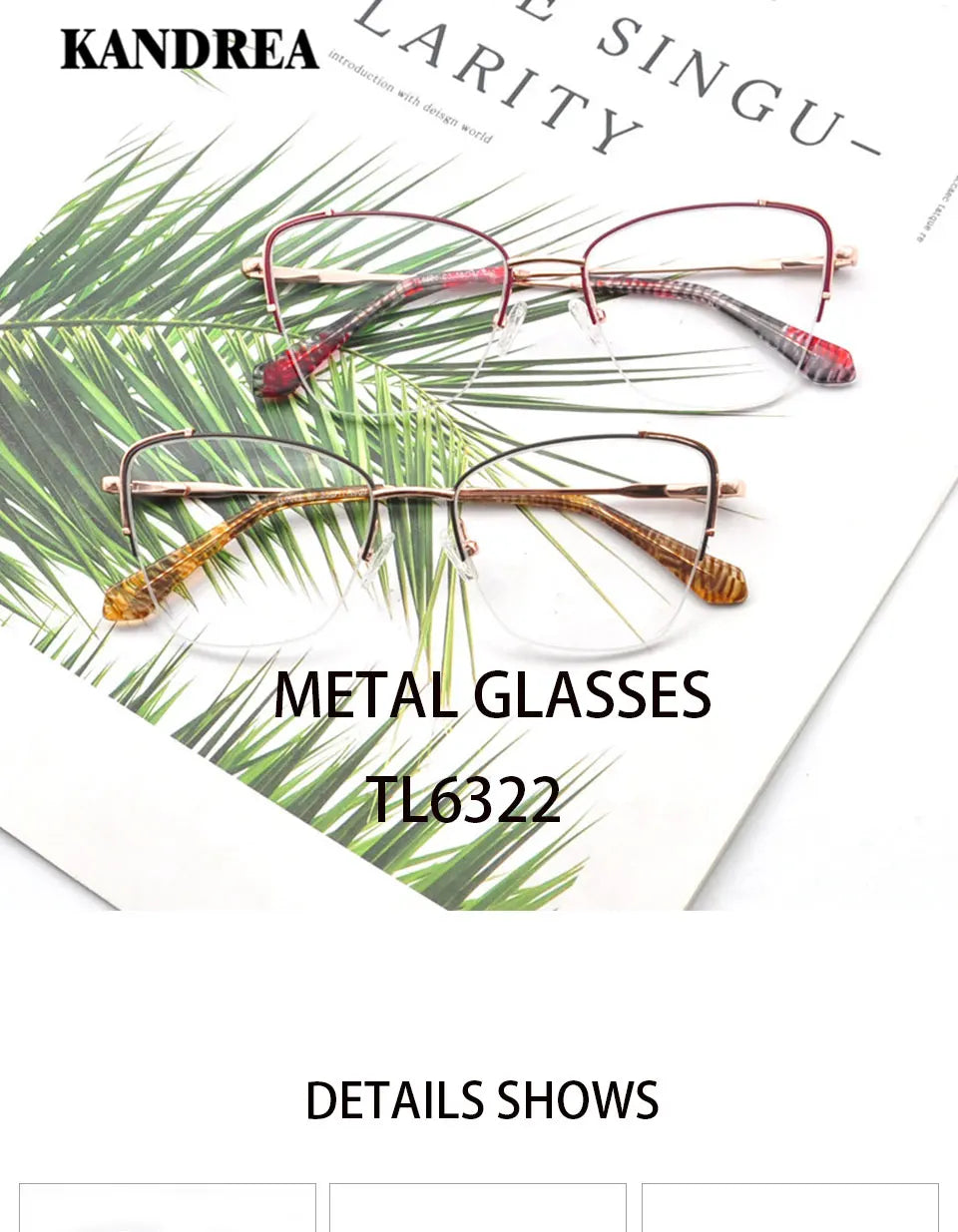KANDREA Metal Glasses Frame Women Fashion Retro Square Myopia Optical Prescription Eyeglasses Female Spectacle Eyewear TL6322