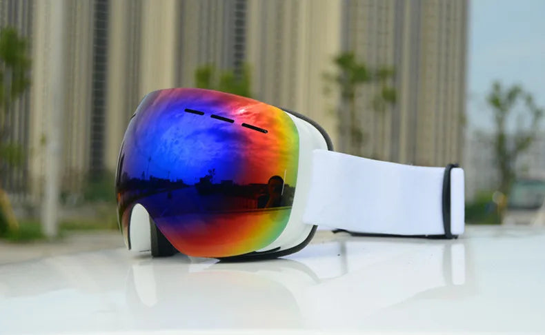 Outdoor new double layer anti-fog ski goggles snow skis glasses snowmobile glasses outdoor sports skiing