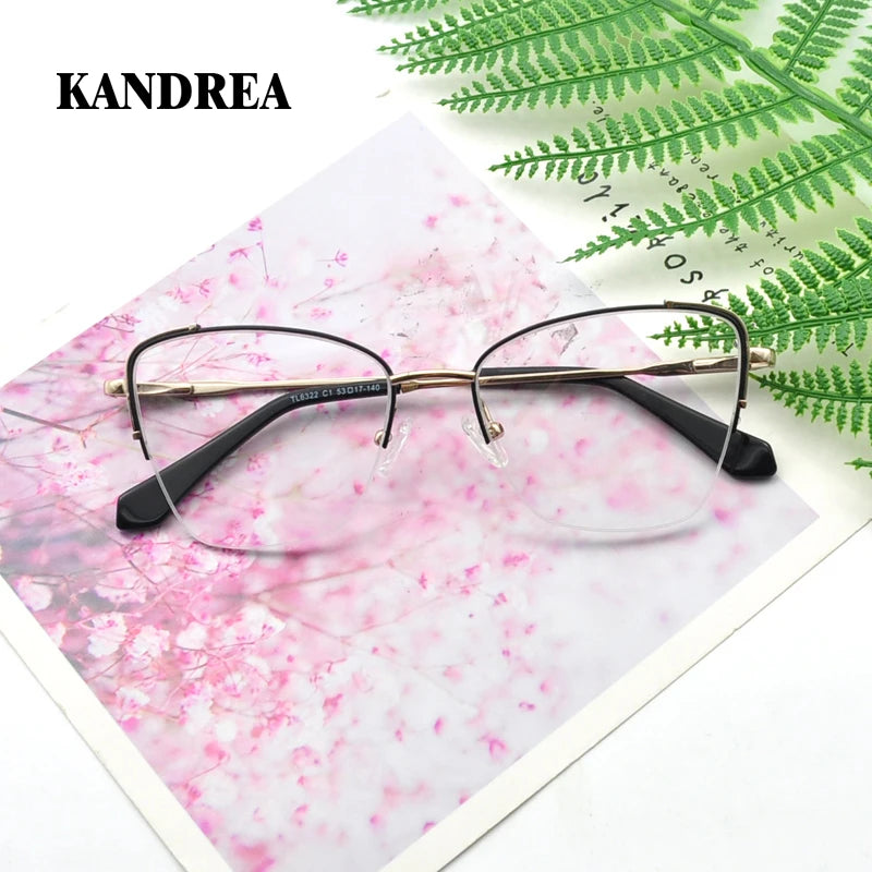 KANDREA Metal Glasses Frame Women Fashion Retro Square Myopia Optical Prescription Eyeglasses Female Spectacle Eyewear TL6322
