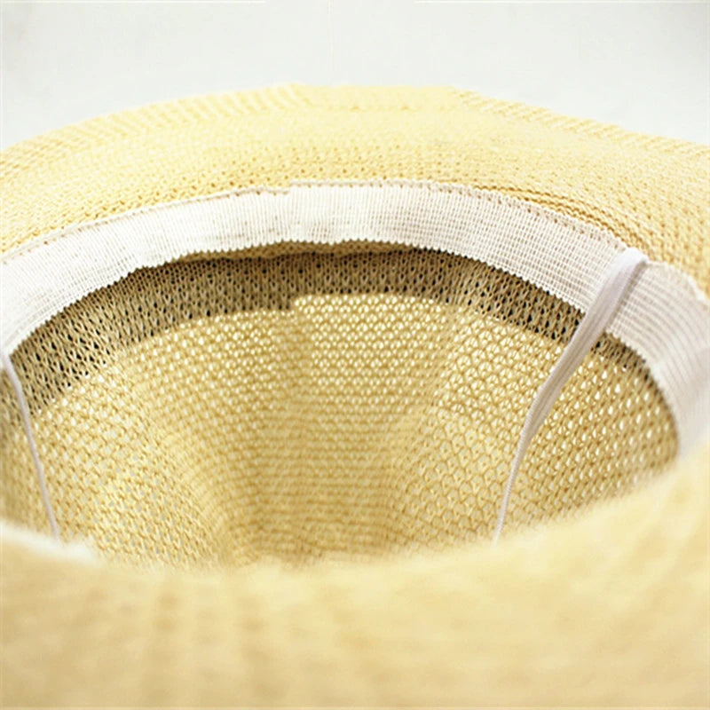 Men Wide Brim Jazz Hat Retro Trendy Chapeau Caps Wedding Party Fedora Hats Vintage Western Panama Travel Sunhat Straw Gorras