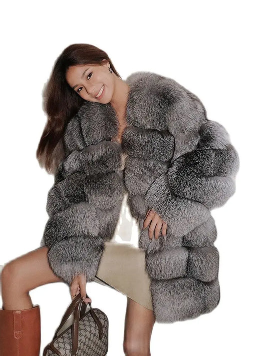 Fangtai 2023 Natural Real Fox Fur Coat Fur Coat Women Warm Luxury Free Shipping Fashion Female Vest Women's Winter Cold Jacket