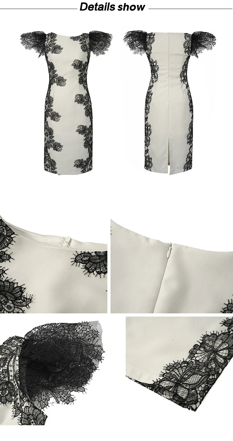 Fashion Summer Evening Long Dress Women Clothes Elegant Pretty Vintage O-Neck Slim Midi Party Guest Robe Mujer Vestidos Fiesta