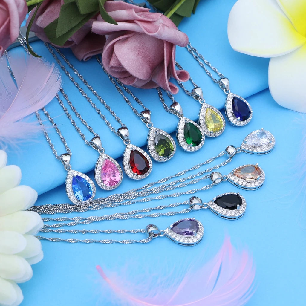 Wedding Bride Silver 925 Jewelry Sets Women White Topaz Long Earrings Bracelet Necklace Rings Luxury Fashion Set Dropshipping