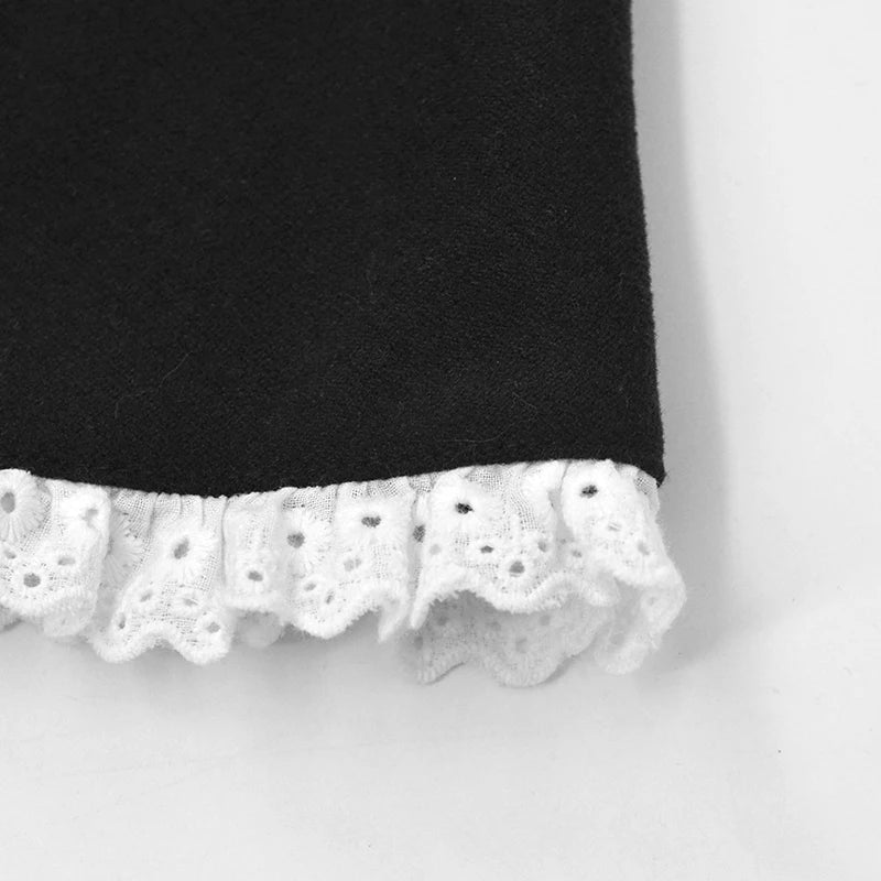 Sexy A-LINE Dress Women New Autumn Fashion Streetwear O-Neck Lace Slim Black Dress Female Clubwear Elegant Party Mini Dresses