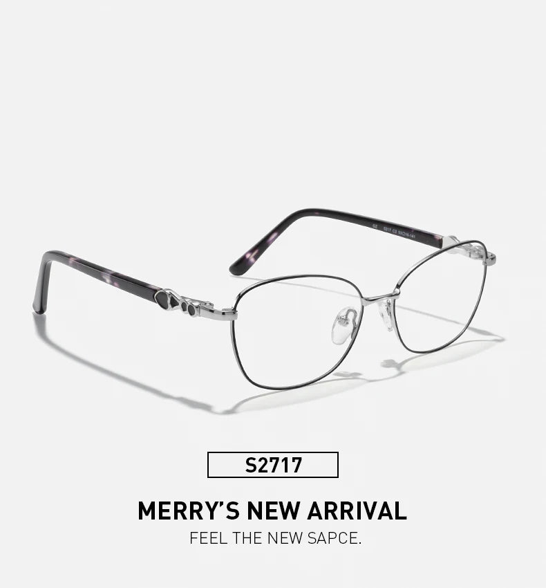 MERRYS DESIGN Women Classic Retro Glasses Frame Oval Fashion Glasses Myopia Prescription Eyeglasses Heart Shape Legs S2717