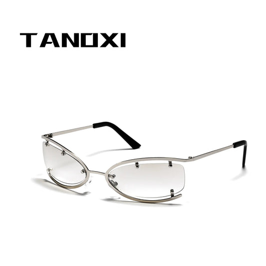 TANOXI Luxury Vintage Cat Eye Sunglasses Women 2023 Sun Glasses UV400 Colorful Mirror Fashion Eyewear UV400 Gafas De Sol