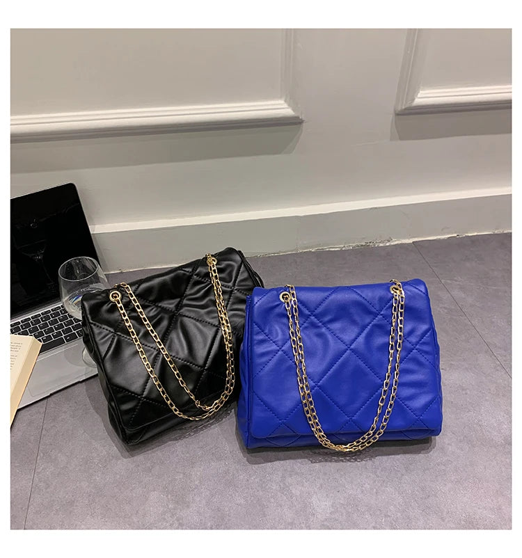 Small Bag For Women Pu Leather Chain Quilted Handbag Designer Shoulder Bags Small Bags For Women Purses Fashion Leather Lightwei