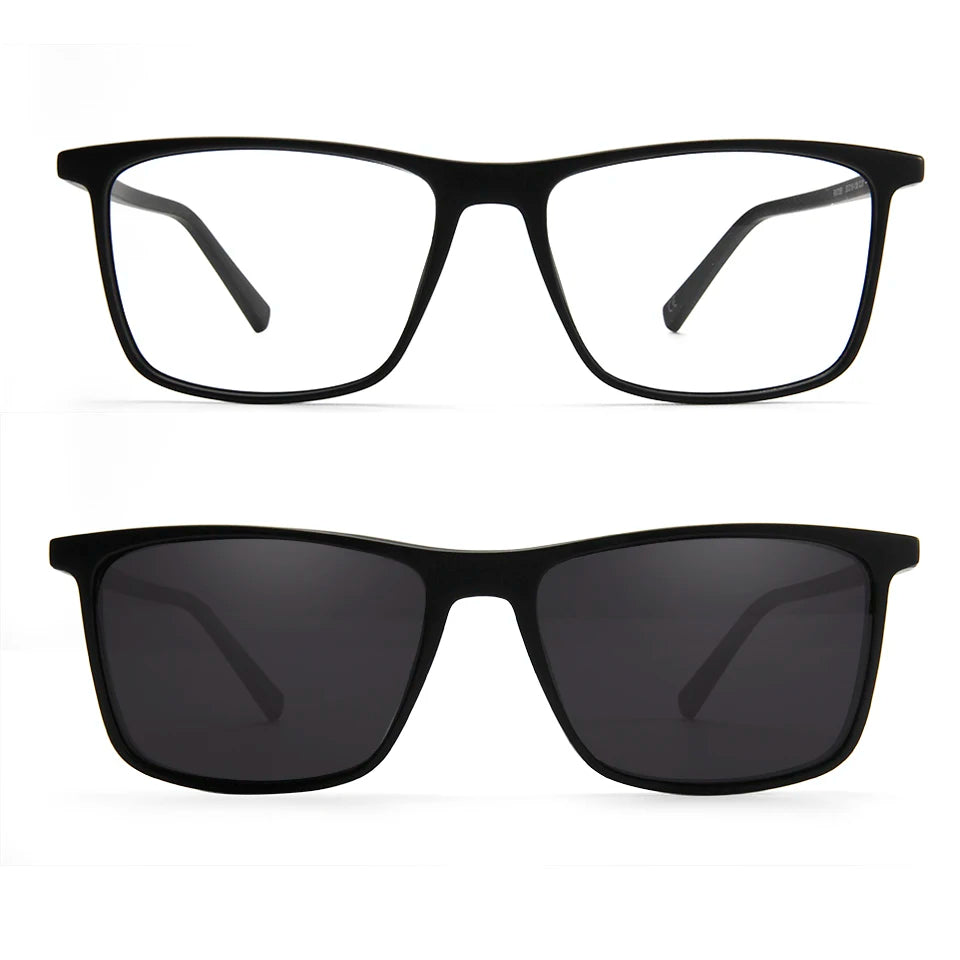 TR90 Magnet Men Optical Glasses Frame Magnetic Clip On Polarized Sunglasses Men'S Square Eyewear Spectacle Eyeglasses Frames