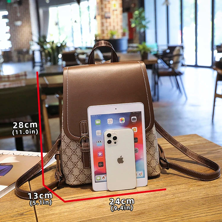 Backpack For Women 2023 New Business Work Shopping Casual Designer Elegant High Capacity Preppy Pu Leather  Waterproof Back Bag