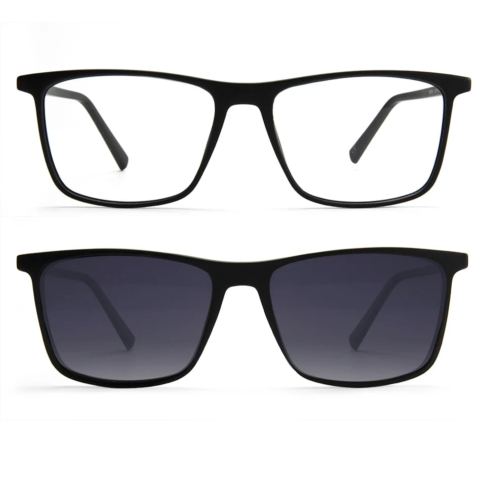 TR90 Magnet Men Optical Glasses Frame Magnetic Clip On Polarized Sunglasses Men'S Square Eyewear Spectacle Eyeglasses Frames