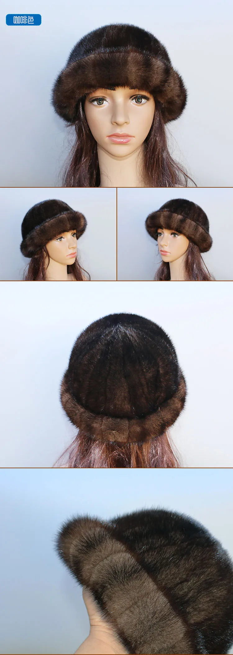 The new fur hat hot mink hat fashion Topper warm autumn and winter women short brimmed hat