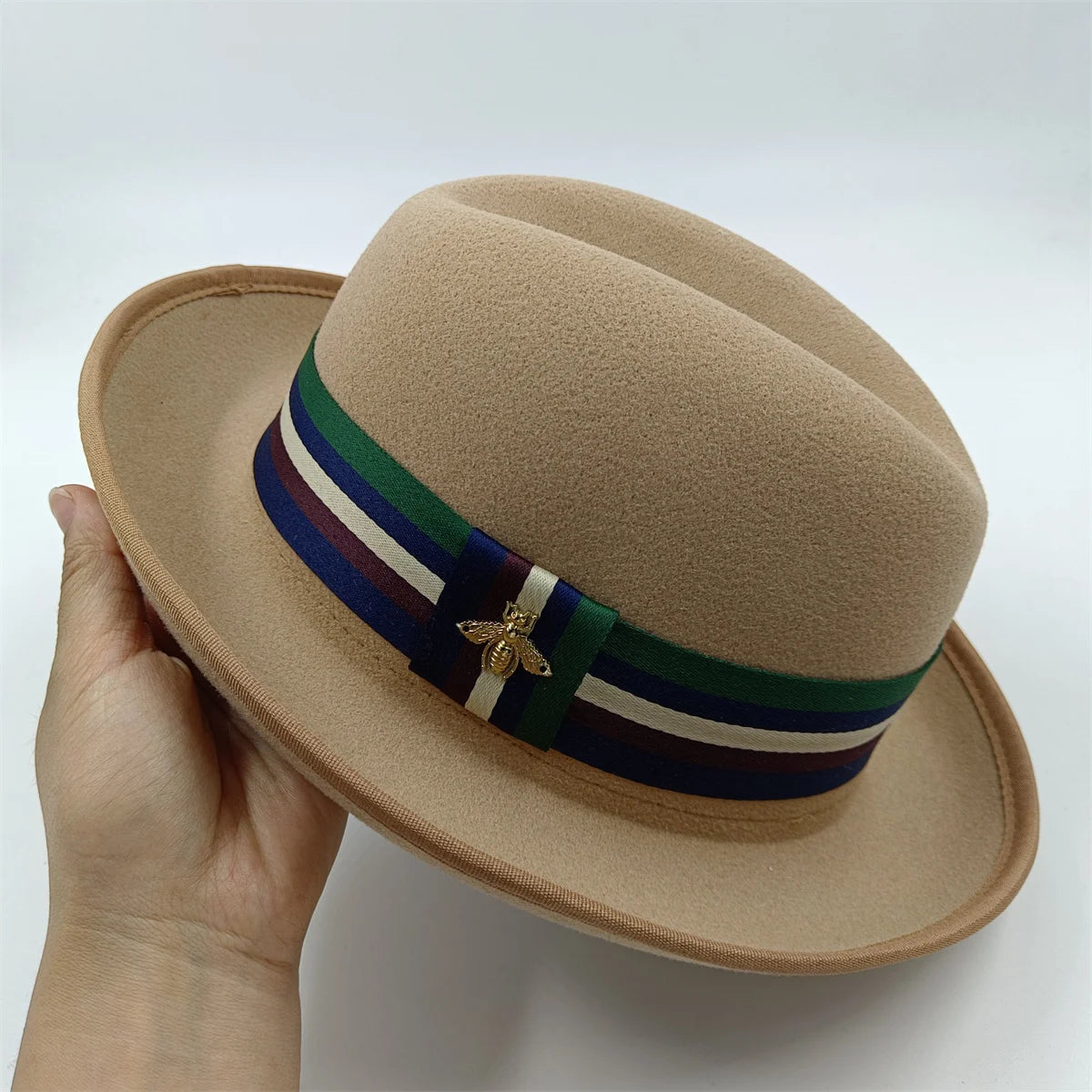 2024 New Fashion Women Men's Fedora Church Roll Up Brim Homburg Jazz Hat Feather Hat Lady Gentleman Gambler Panama Trilby Hat