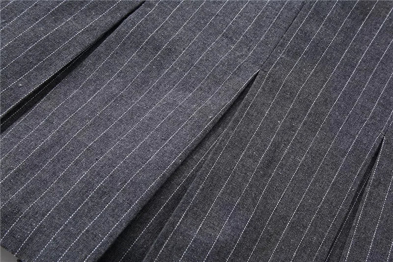 MUJER Women's Shorts Skirts High Waist Pleated Skirt Shorts Women Striped Bermuda Shorts Woman Fashion Casual Mini Shorts Women