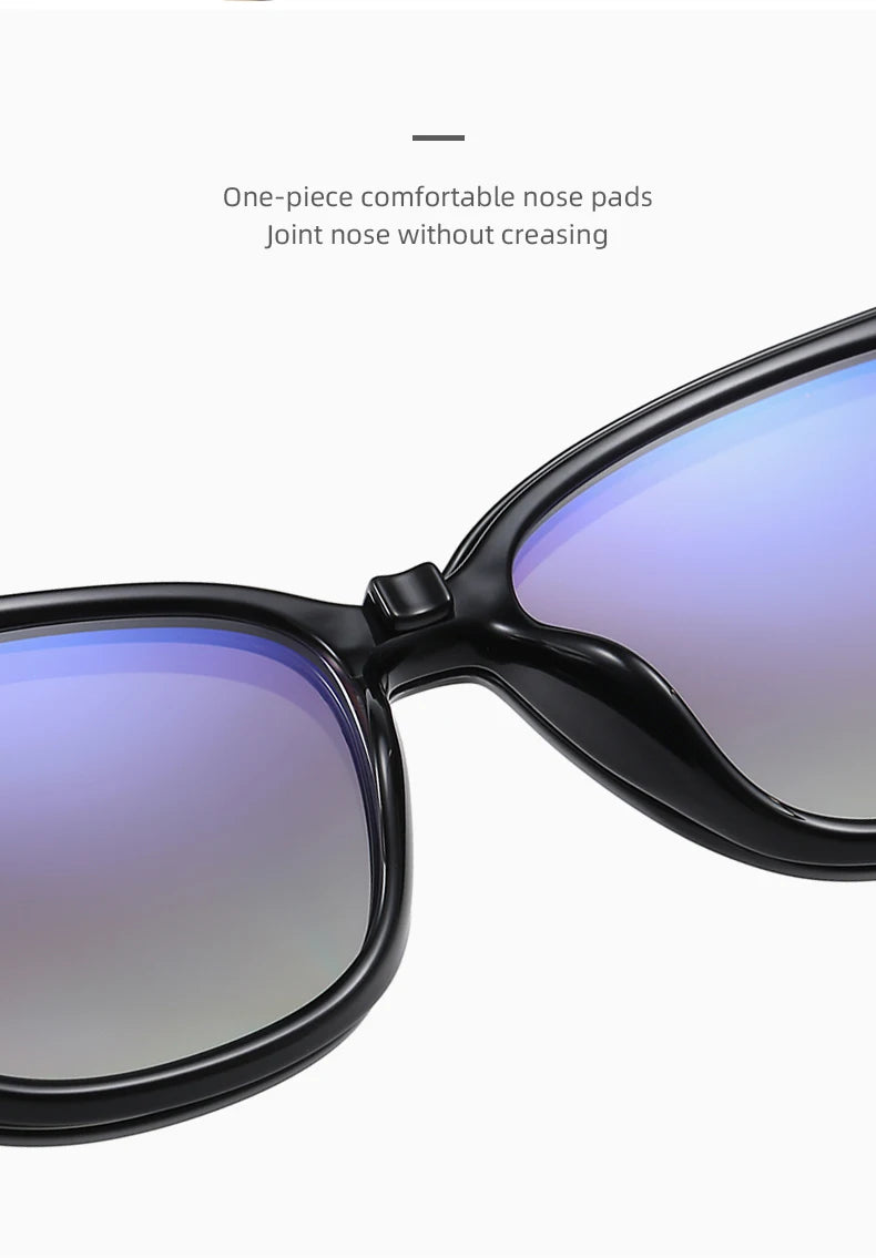 KANDREA Cat eye Large Frame Women Outdoor Magnetic Dual-Purpose Polarized Clip-on Sunglasses Anti-Blue Light Frame Glasses 95655