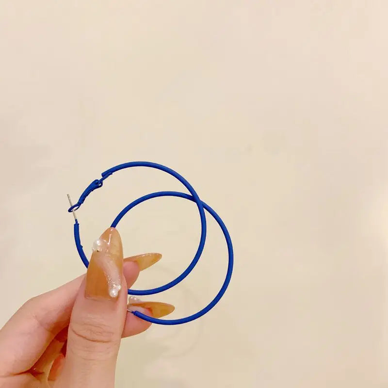 Royal Blue Series Stud Earrings Collection Heart Bowknot Circle Square Geometric Klein Blue Crystal Earrings Women Jewelry