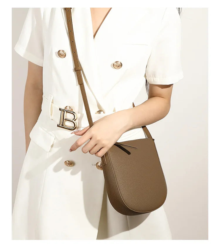 Genuine Leather Real Cowhide Women's Versatile Fashion Phone Bag Women Messenger Bag Small Shoulder Bag Crossbody Bags for Women