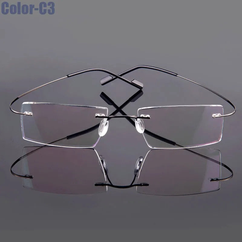 Metal Frame Glasses Women Style Rimless Eye Glasses Nearsighted Spectacles Flexible Temple New Arrival Eyewear Custom Lens Shape