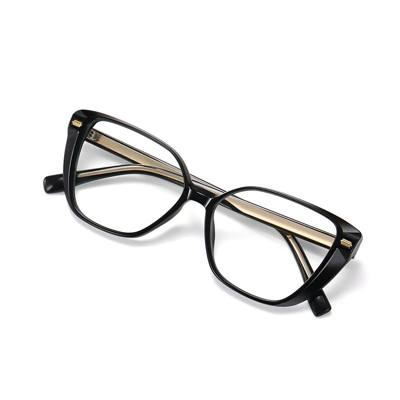 Women Fashion Cat Eye Shape Optical Glasses Frame with Recipe Prescription Female Eyewear Stylish Full Rim TR-BC908