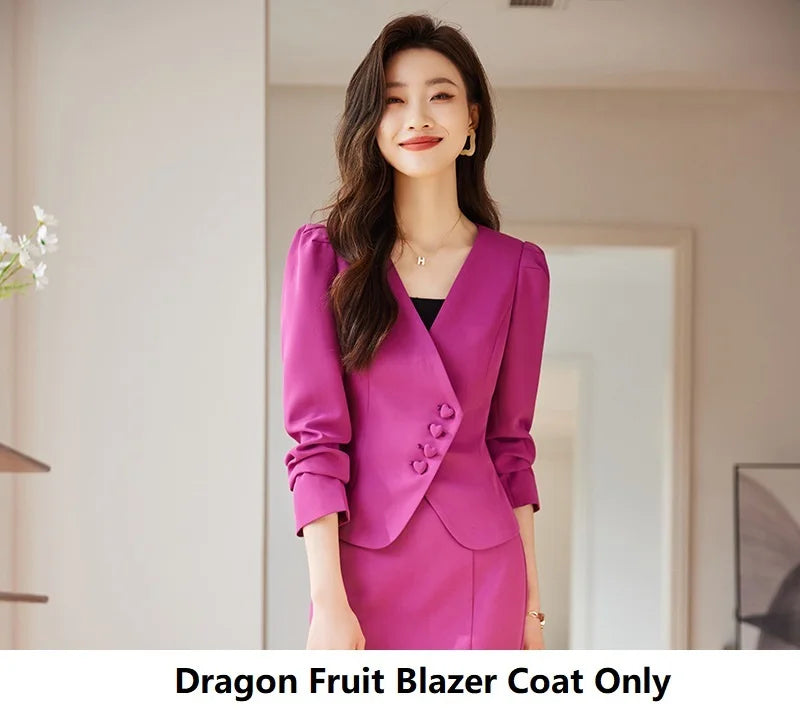 Formal Women Business Suits with Blazer Coat and Fishtail Skirt Professional Ladies Office Work Wear Uniform Clothing Sets