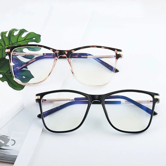 Glasses For Female Full Rim TR90 Frame Eyewears Retro Brand Anti-Blue Light Lenses Myopia Spectacles