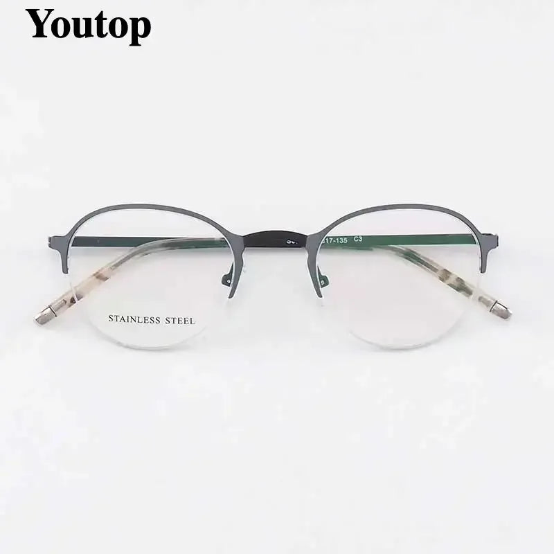 YOUTOP Fashion Half-rim Women Eyeglasses Classic Designer Luxury stainless steel Glasses elegant Prescription Frame S6832
