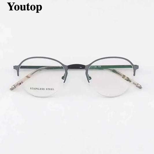 YOUTOP Fashion Half-rim Women Eyeglasses Classic Designer Luxury stainless steel Glasses elegant Prescription Frame S6832