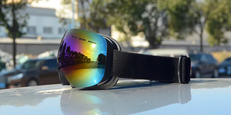 Outdoor new double layer anti-fog ski goggles snow skis glasses snowmobile glasses outdoor sports skiing