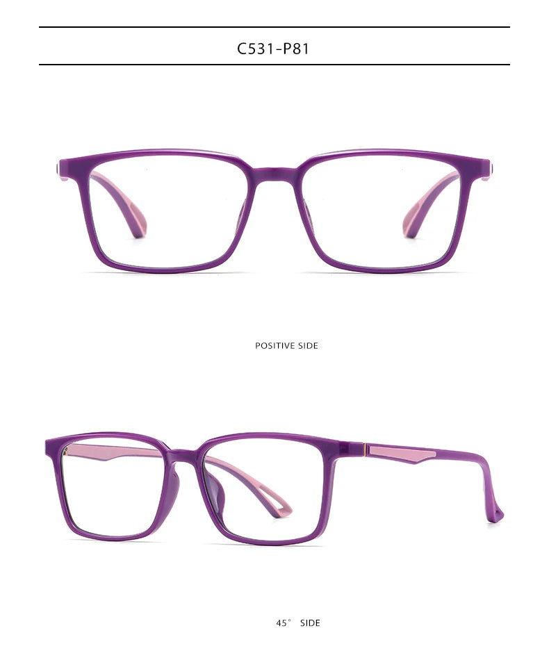 New Blue Light Blocking Glasses Frame Optical Prescription Eyewear Fashion Men and Women Full Rim TR-90 Plastic Flexible Specs